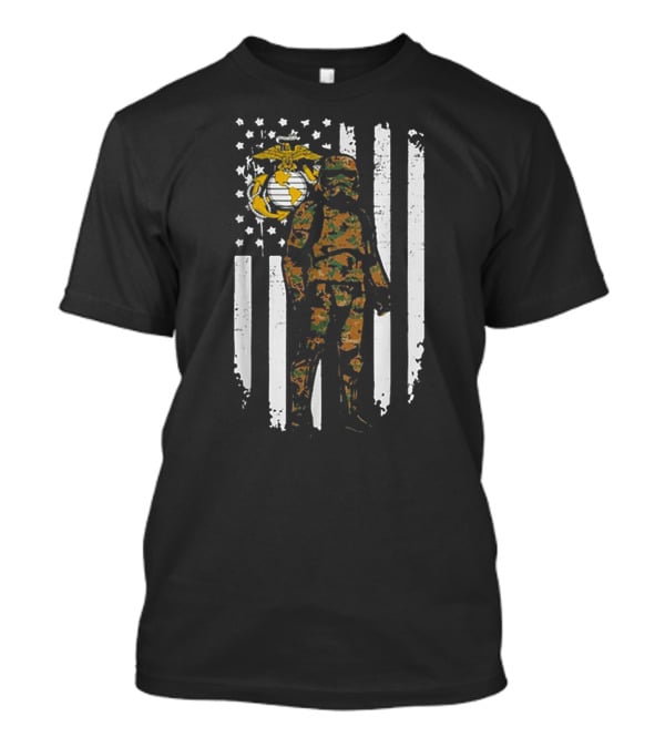 Stormtrooper US Marine Corps Camo America Flag T-Shirt