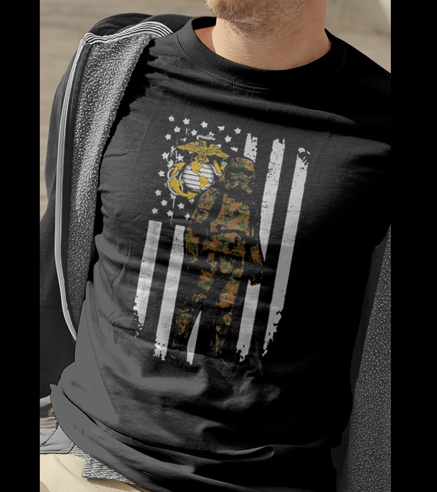Stormtrooper US Marine Corps Camo America Flag T-Shirt