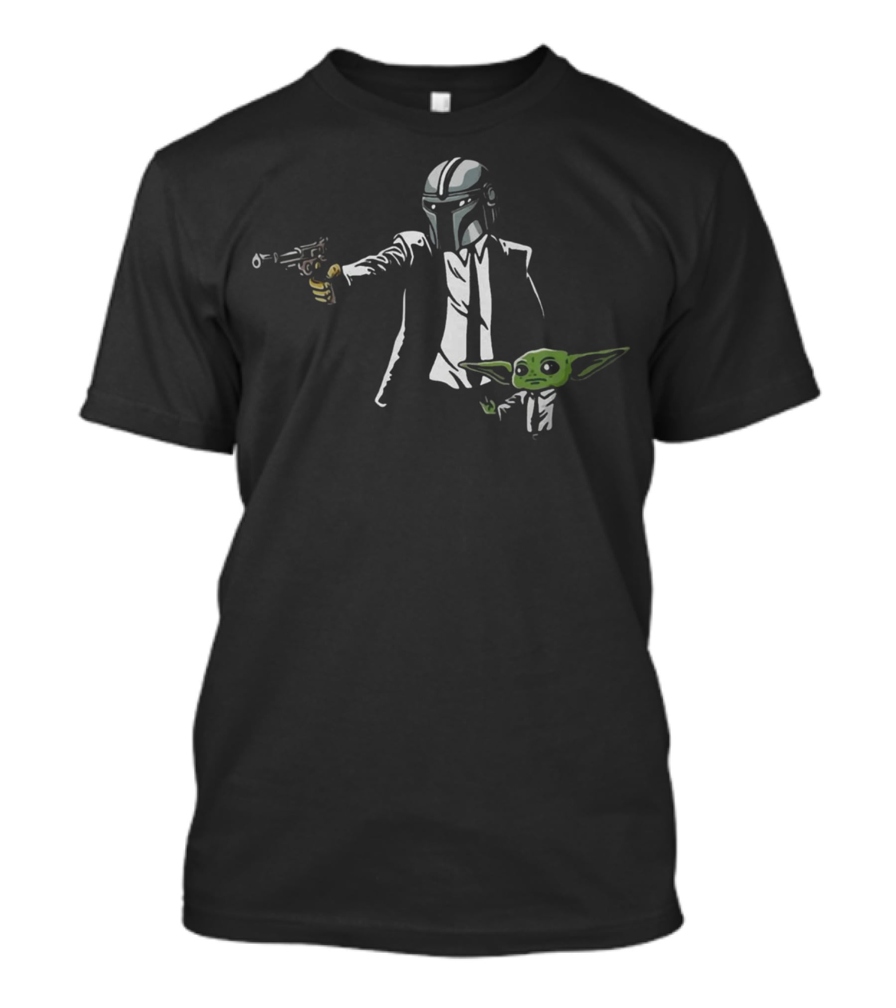 The Mandalorian Baby Yoda Pulp Fiction Suit Mashup T-Shirt