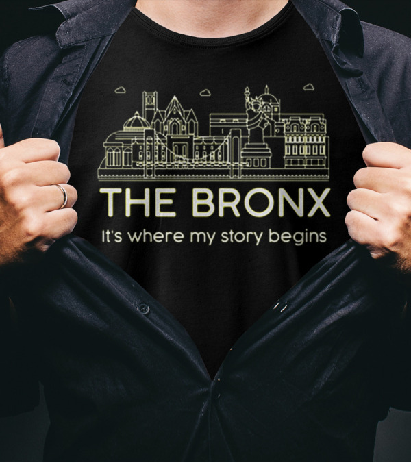 The Bronx It's Where My Story Begins City Skyline Line T-Shirt