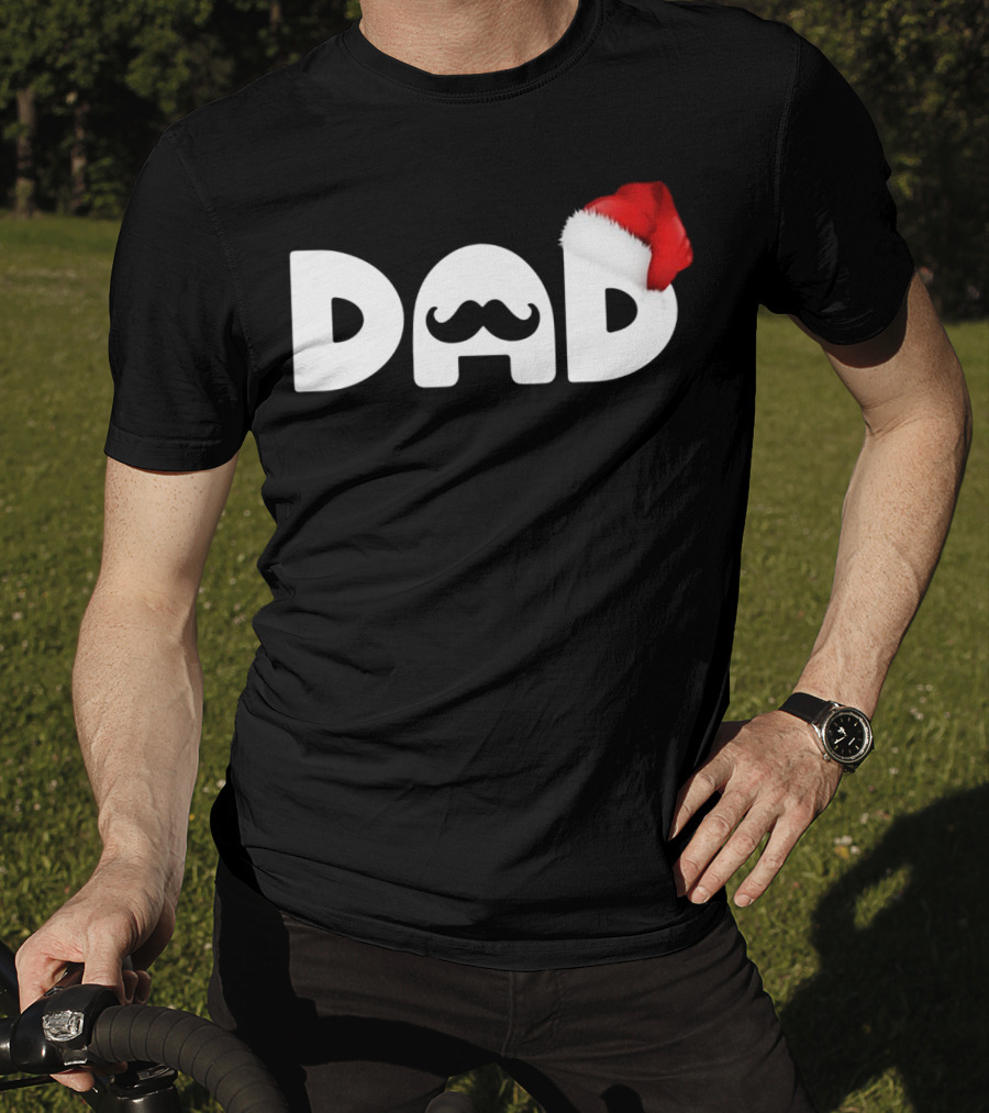 Dad Moustache Santa Hat T-Shirt