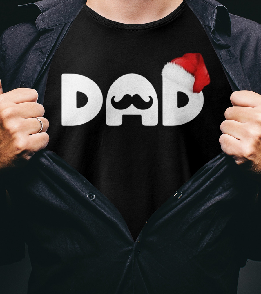 Dad Moustache Santa Hat T-Shirt