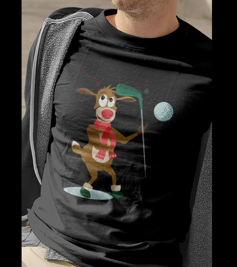 Reindeer Golf Christmas Fun T-Shirt
