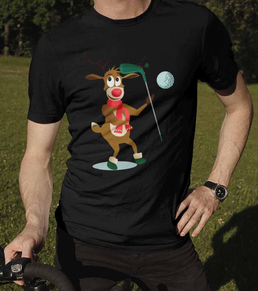 Reindeer Golf Christmas Fun T-Shirt