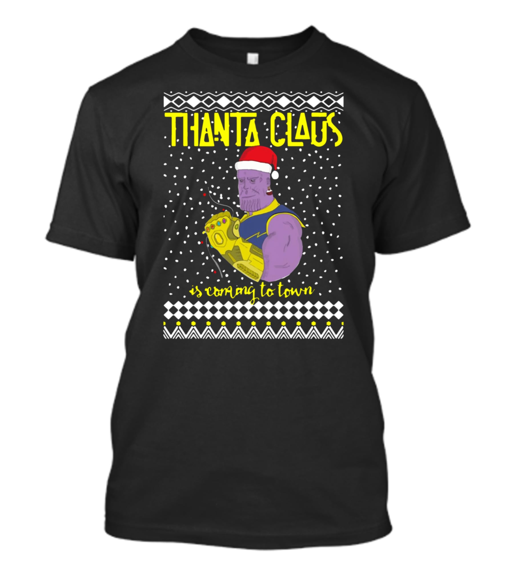 Thanta Claus Thanos Is Coming To Town Marvel Comic Mashup Christmas T-Shirt