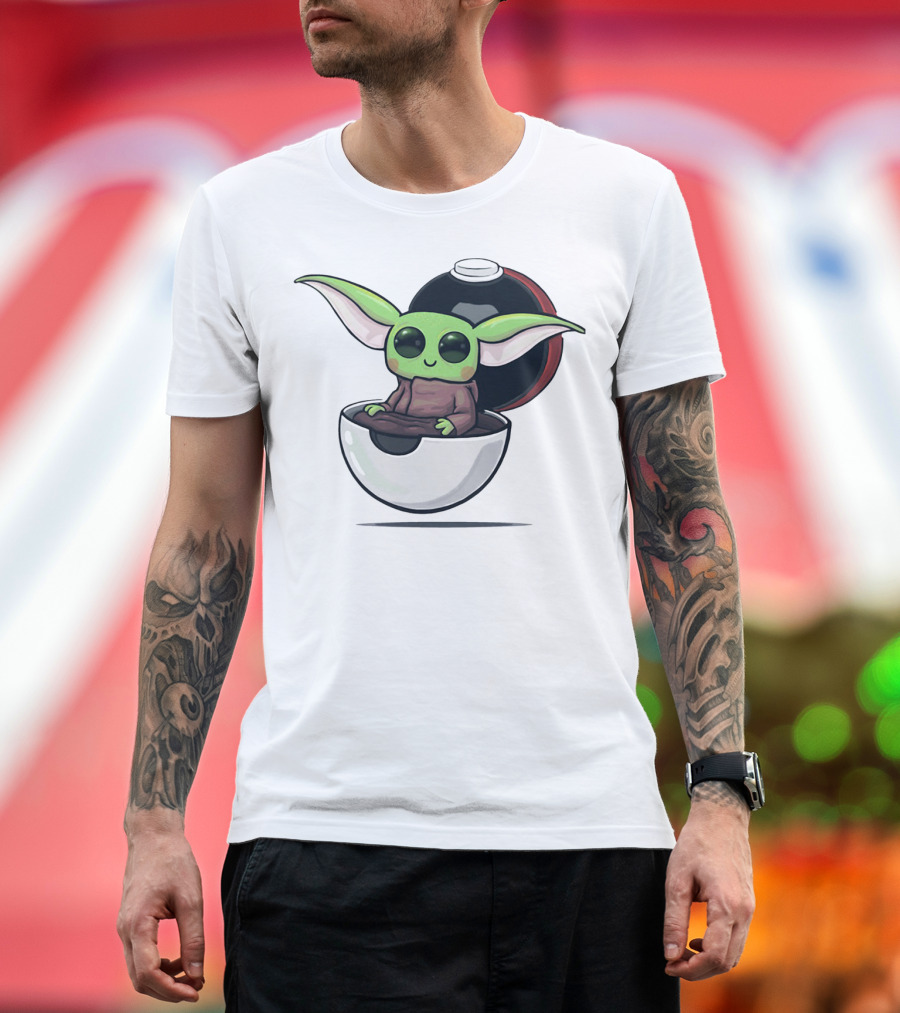 Baby Yoda Grogu in Pokéball Crossover T-Shirt