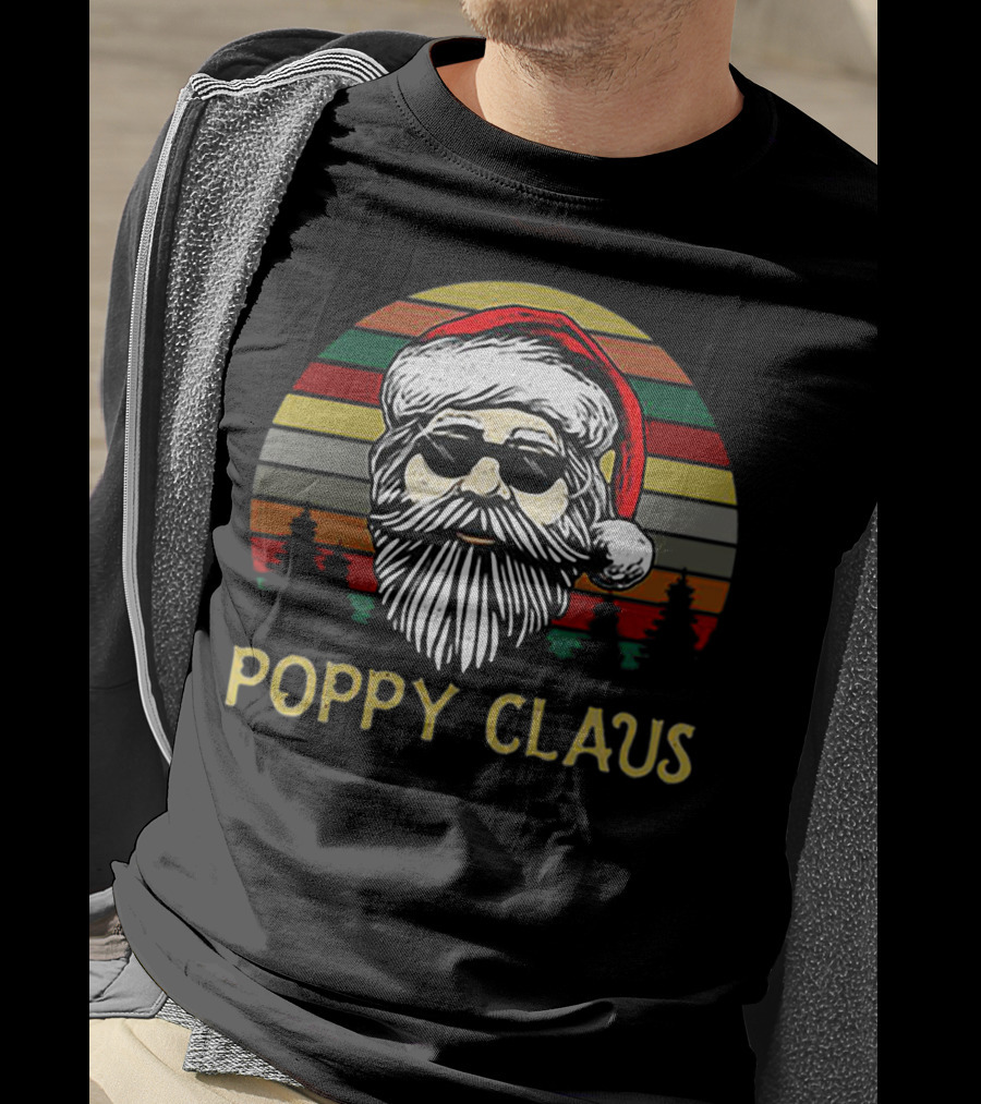 Poppy Claus Vintage Santa Claus Retro Sunset Forest T-Shirt