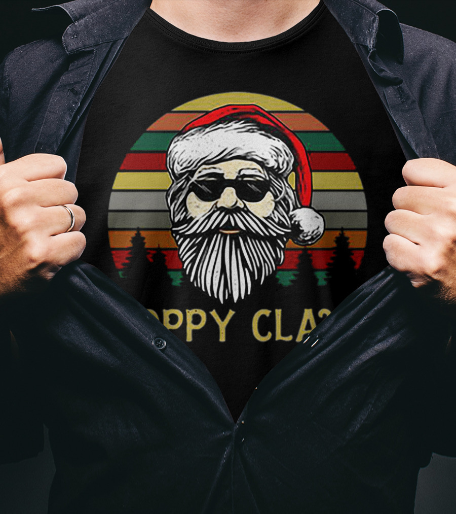 Poppy Claus Vintage Santa Claus Retro Sunset Forest T-Shirt