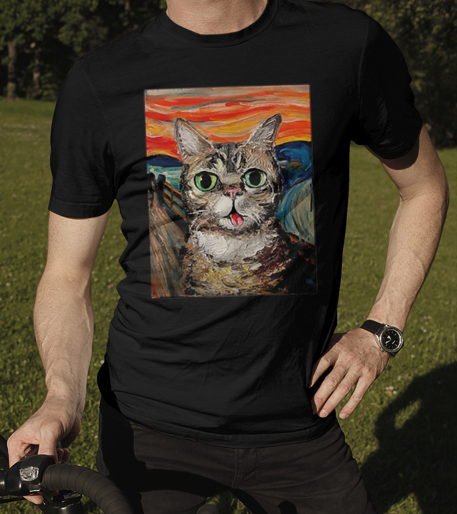 Lil Bub Cat The Scream Vincent Van Gogh T-Shirt