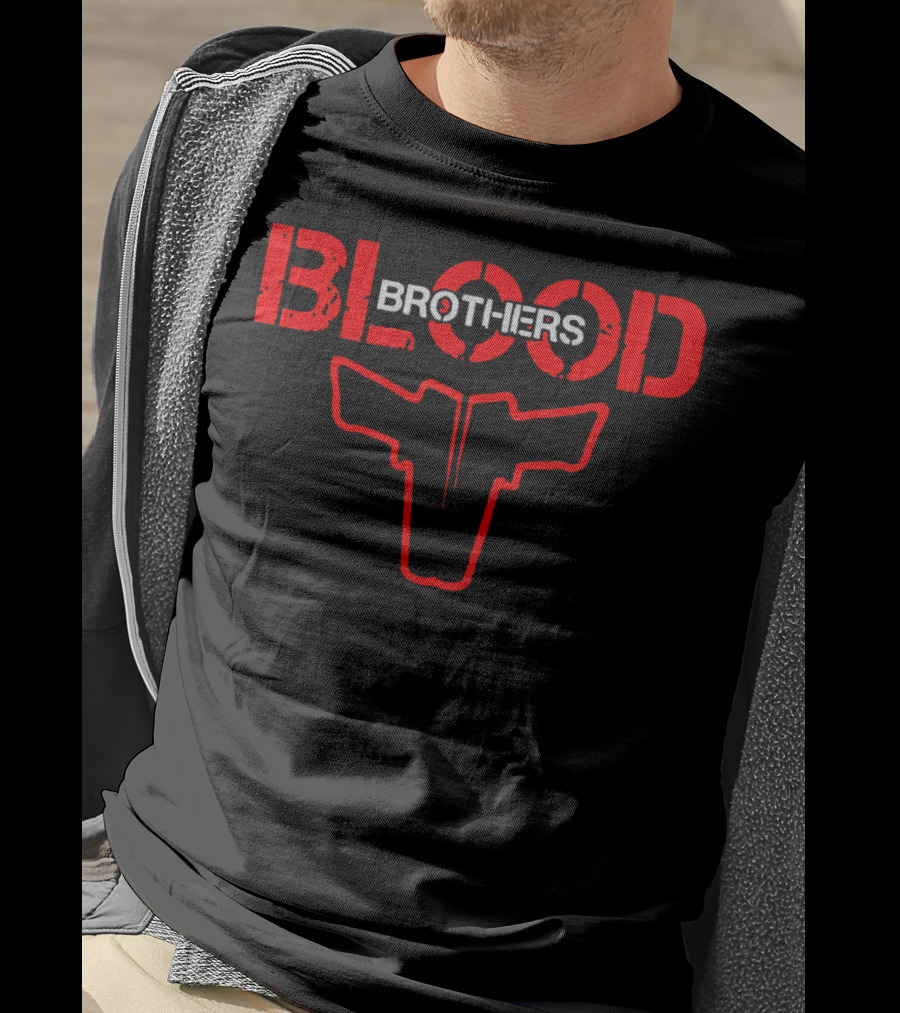 Blood Brothers Guns Red Outline T-Shirt