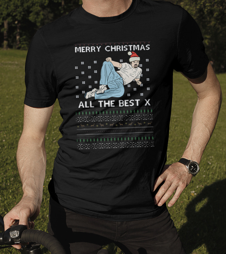 Merry Christmas All The Best X David Brent Festive Dance Santa Hat T-Shirt
