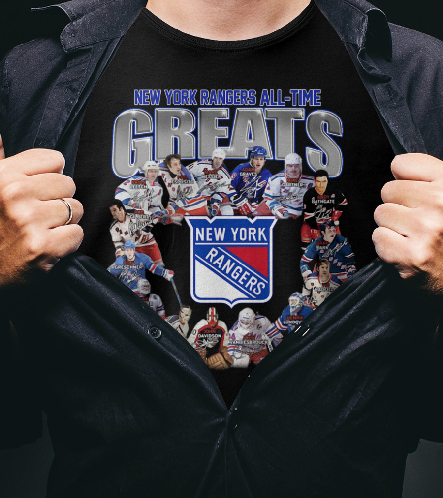 New York Rangers All-Time Greats Legends And Signatures T-Shirt
