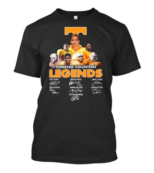 Tennessee Volunteers Legends Peyton Manning Reggie White Jason Witten Signatures T-Shirt