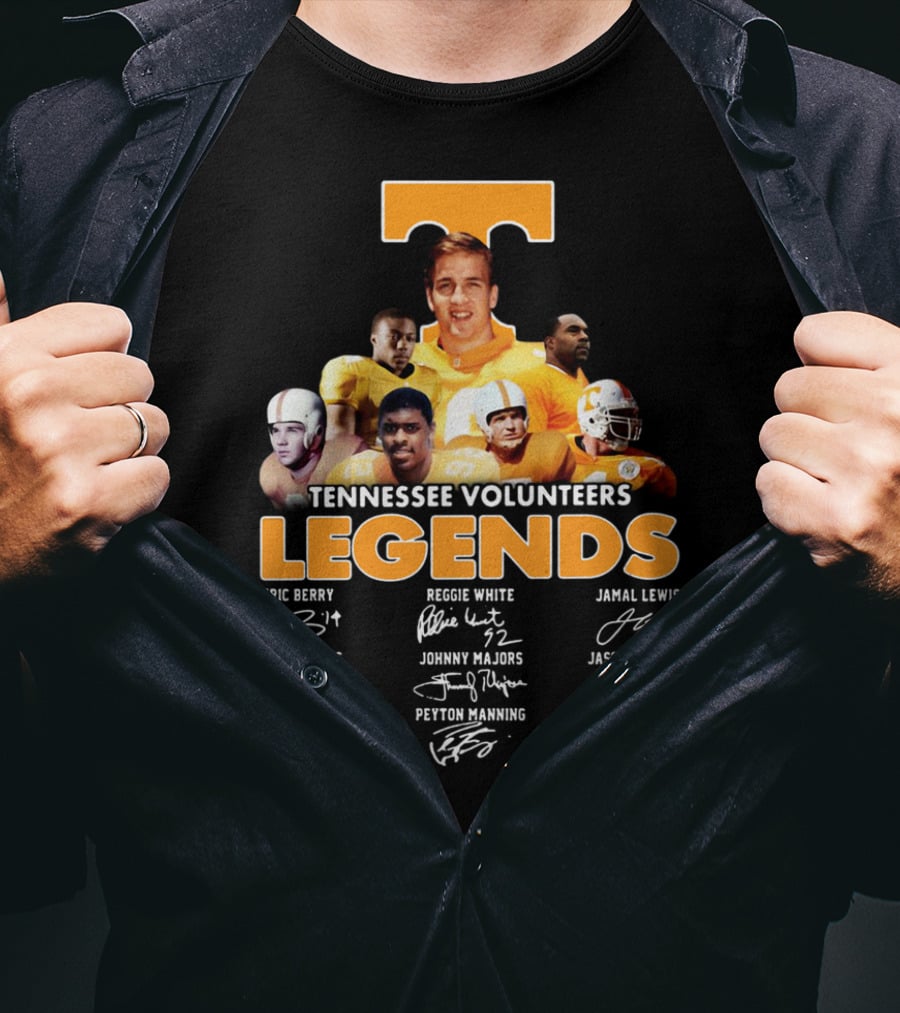 Tennessee Volunteers Legends Peyton Manning Reggie White Jason Witten Signatures T-Shirt