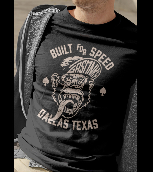 Built For Speed Gas Monkey Dallas Texas With Spade Iconic Monkey T-Shirt