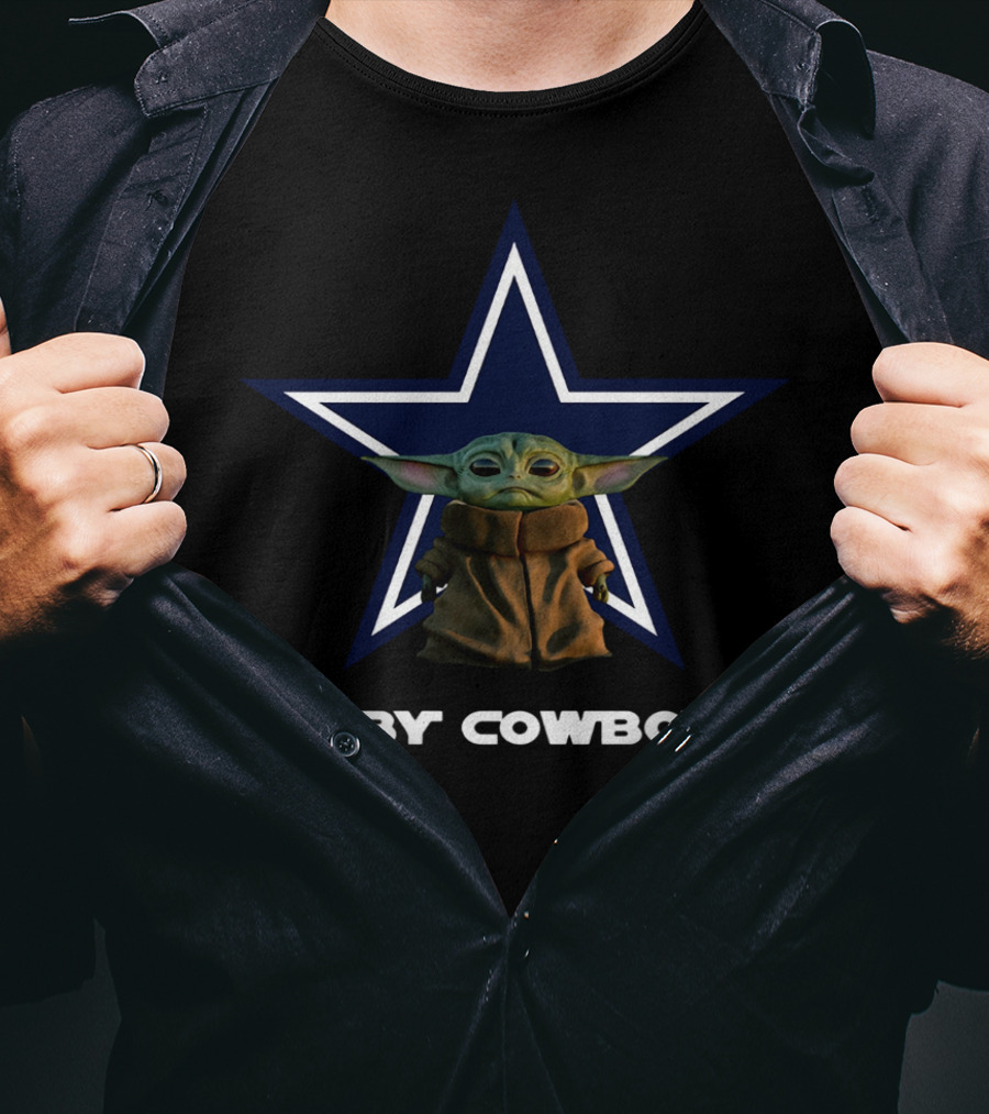Baby Yoda Baby Cowboys Star Fan T-Shirt