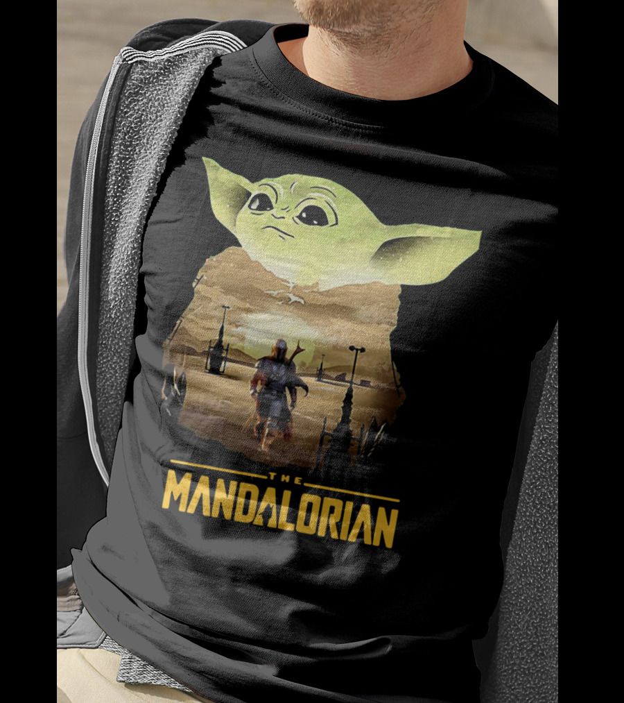 The Mandalorian Baby Yoda Sunset Scene T-Shirt