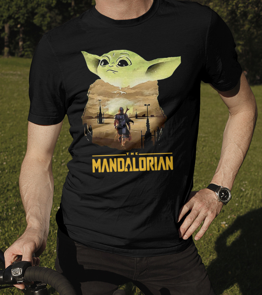 The Mandalorian Baby Yoda Sunset Scene T-Shirt