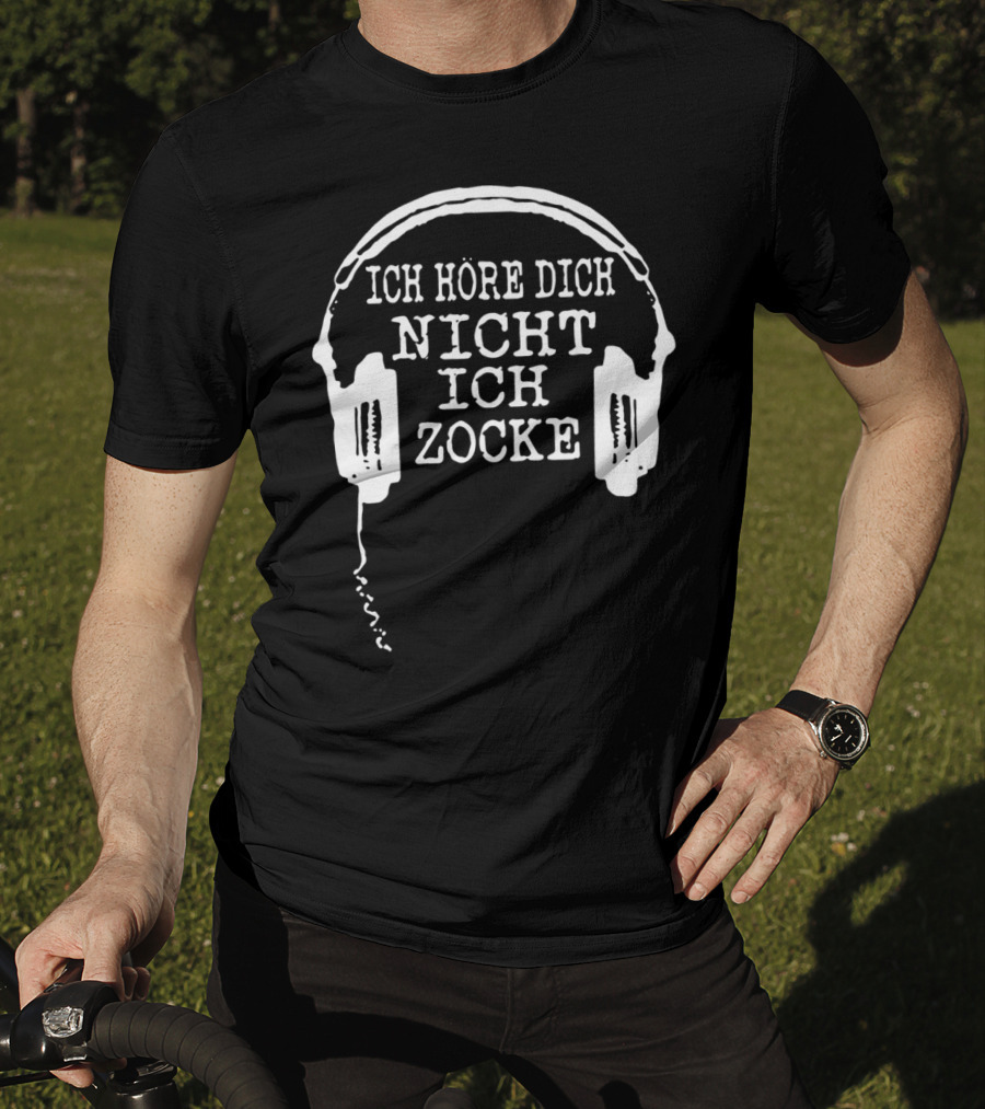 Ich Höre Dich Nicht Ich Zocke Headphones Gamer T-Shirt