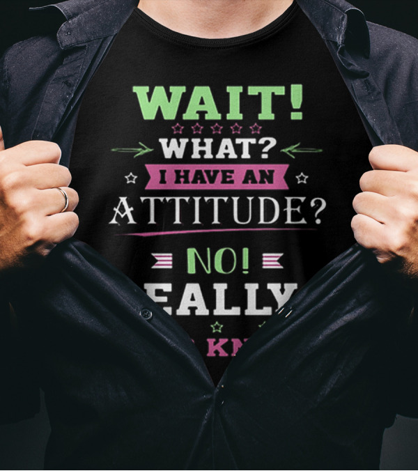 WAIT WHAT? I HAVE AN ATTITUDE? NO REALLY? WHO KNEW T-Shirt