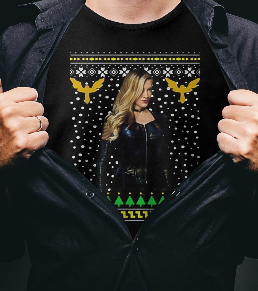 Black Canary Sara Lance Ugly Christmas T-Shirt