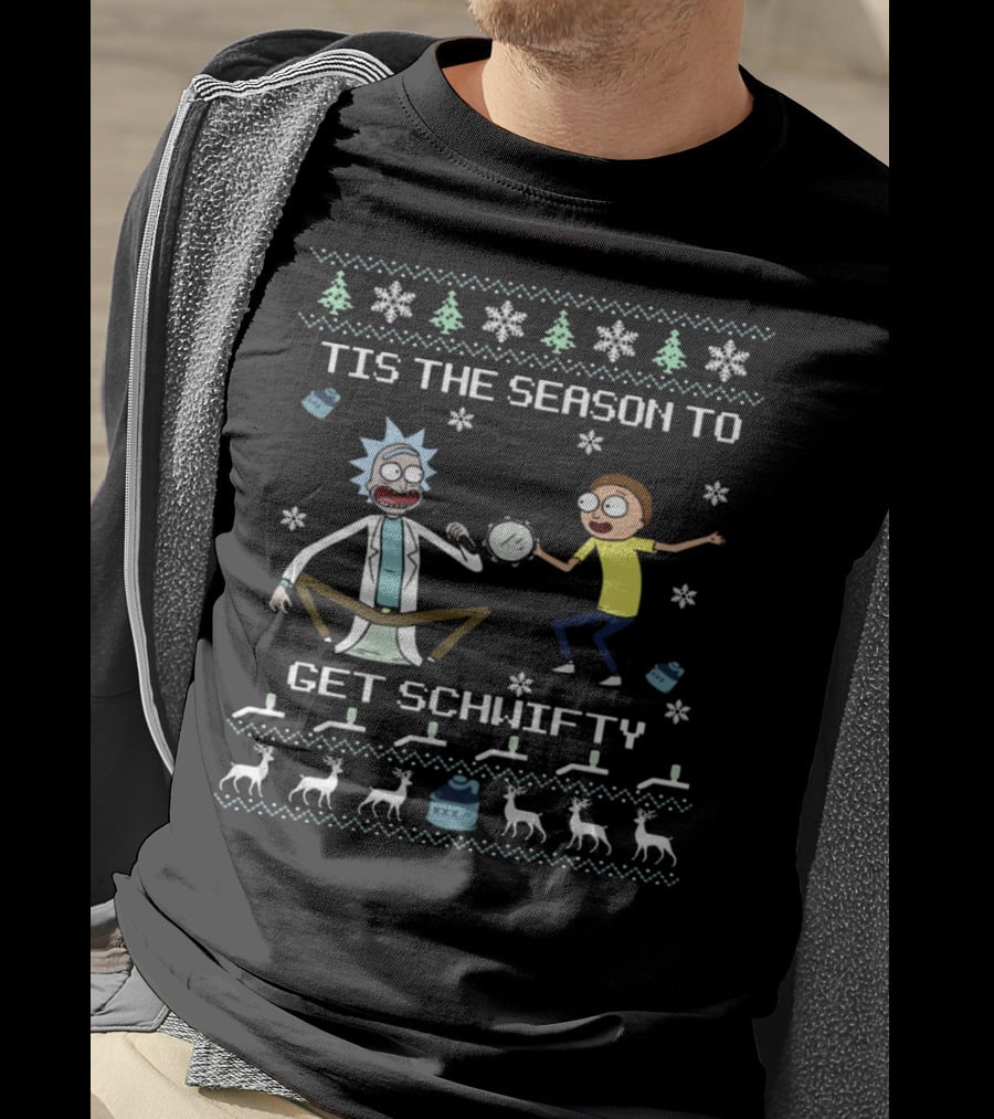 Rick And Morty Tis The Season To Get Schwifty Holiday Ugly T-Shirt