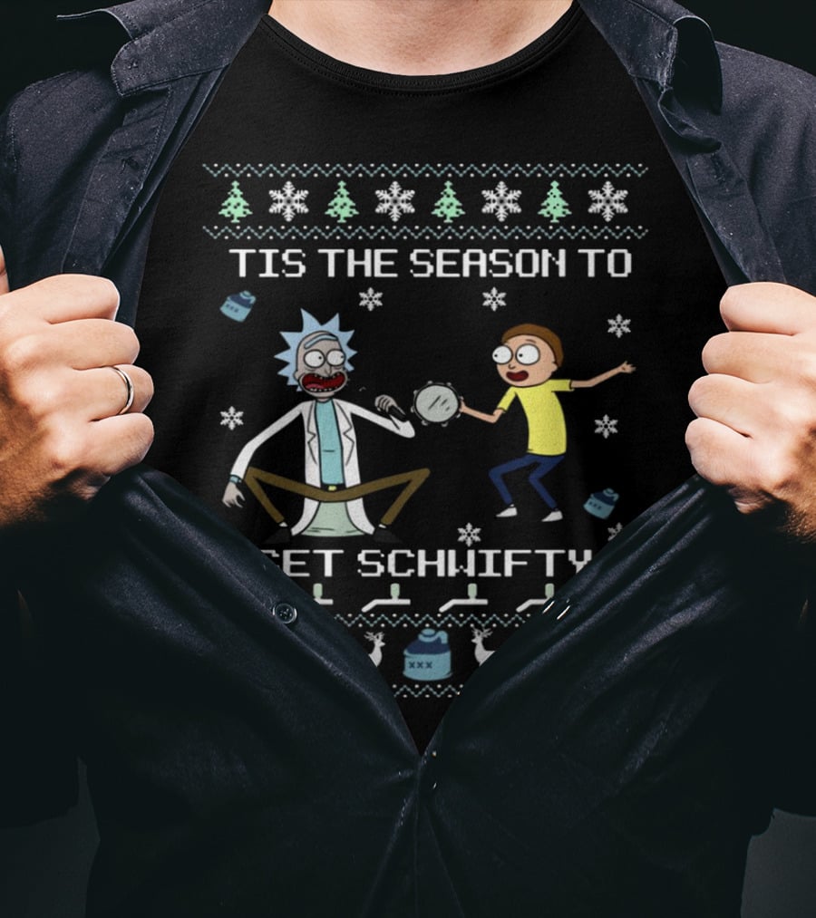 Rick And Morty Tis The Season To Get Schwifty Holiday Ugly T-Shirt