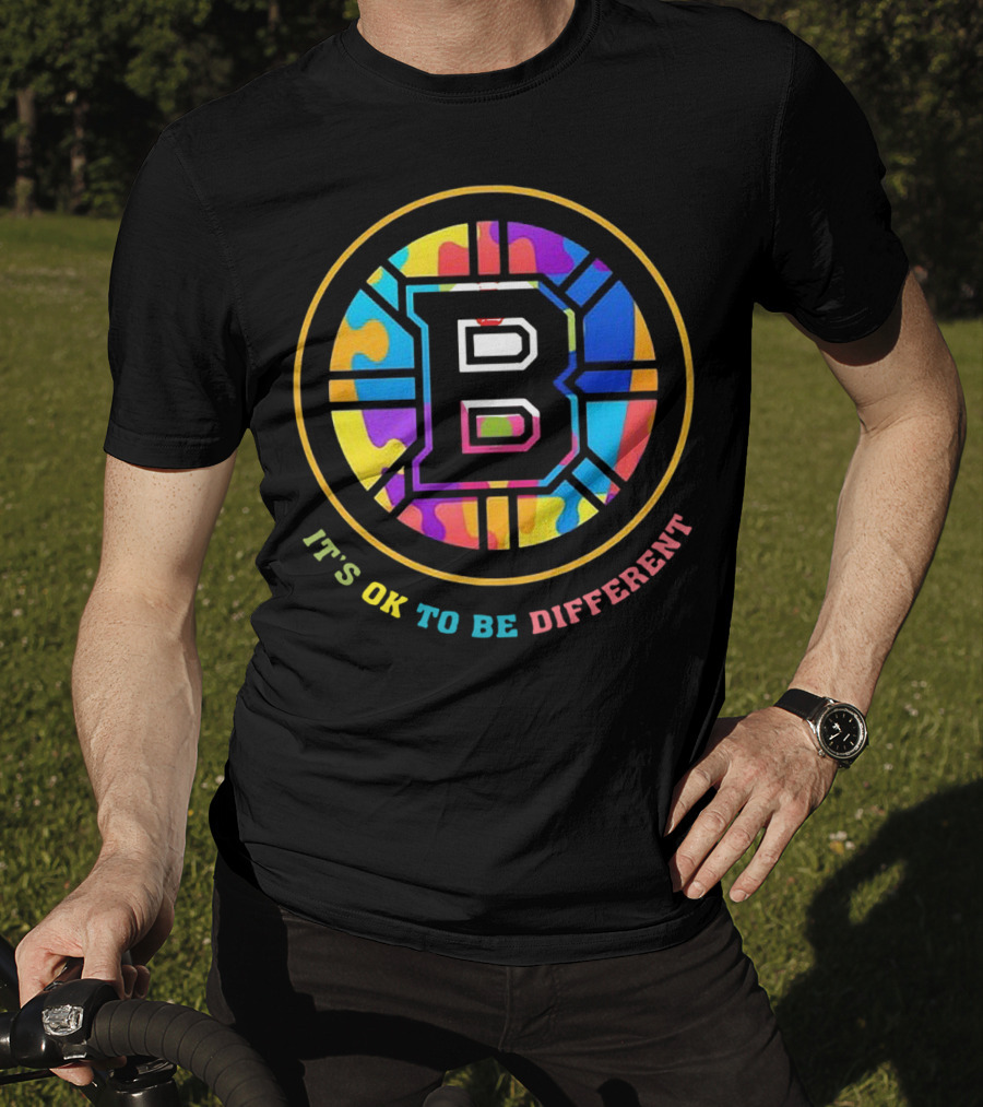 Boston Bruins It's OK To Be Different Rainbow T-Shirt