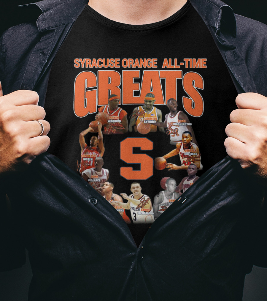 Syracuse Orange All-Time Greats Basketball Legends Featuring Carmelo Anthony And Pearl Washington T-Shirt