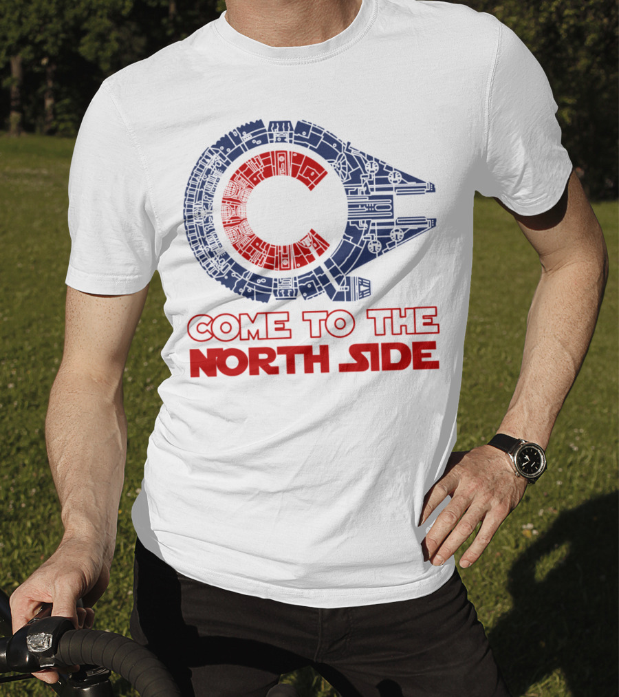 Come To The North Side Star Wars Millennium Falcon Chicago Cubs T-Shirt