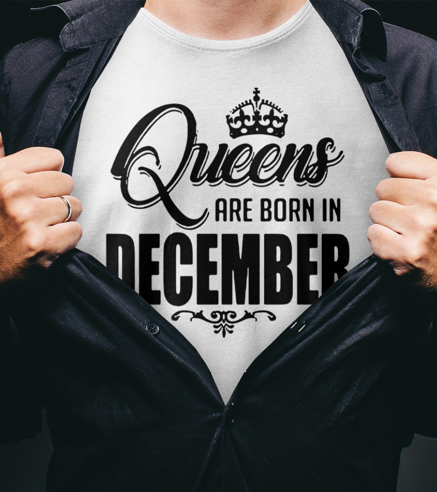 Queens Are Born In December Crown T-Shirt