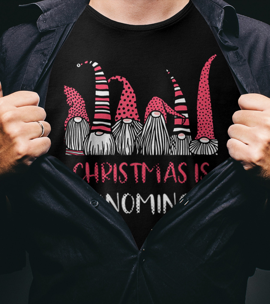 Christmas Is Gnoming God Jul Gnome Tomte Xmas Santa T-Shirt