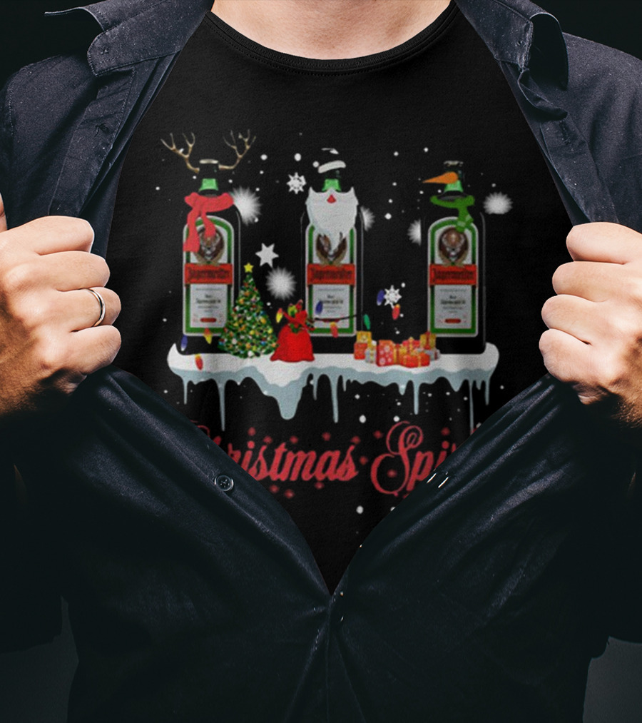 Christmas Spirit Jagermeister Festive Bottle Trio T-Shirt
