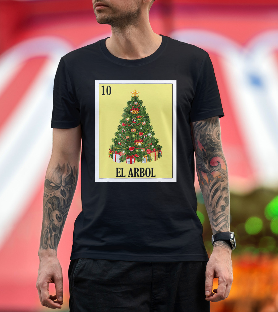 El Arbol Christmas Navidad Lotería Card 10 T-Shirt
