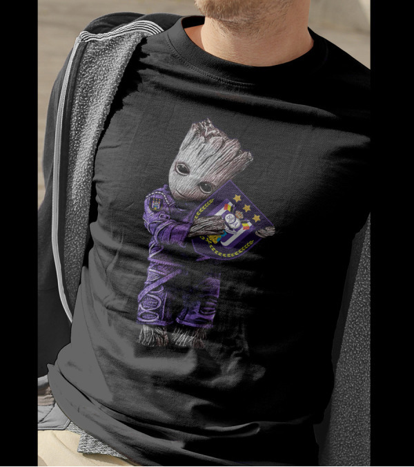 Baby Groot Hugging R.S.C. Anderlecht Emblem T-Shirt