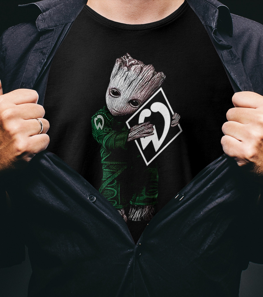 Baby Groot Embracing Werder Bremen Soccer T-Shirt