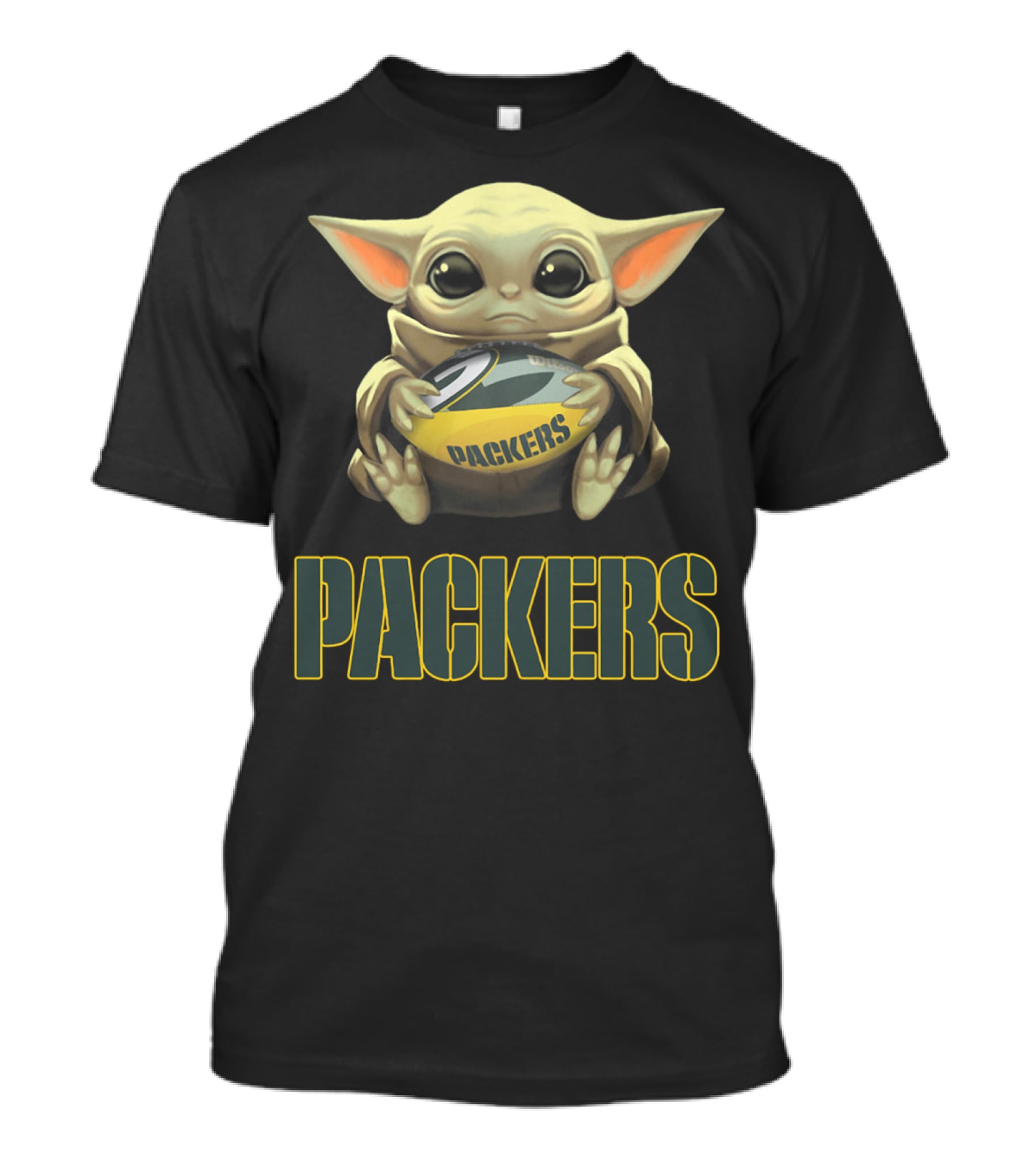 Baby Yoda Holding Packers Football Packers T-Shirt