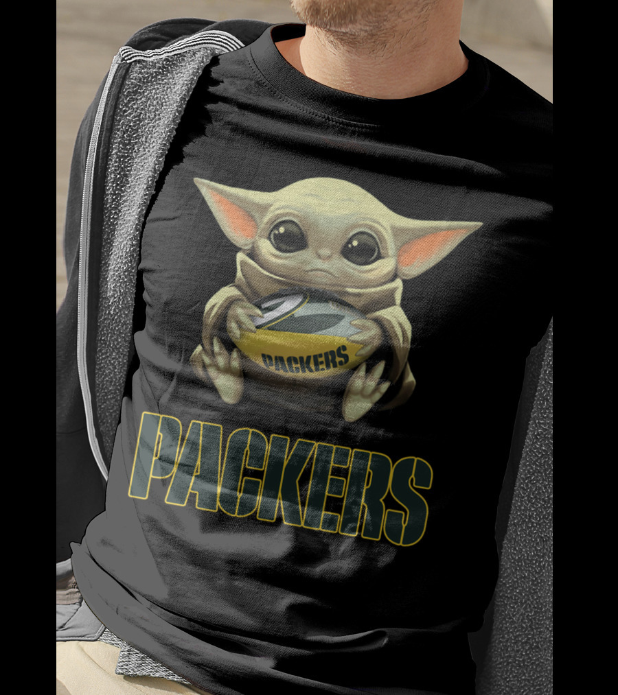 Baby Yoda Holding Packers Football Packers T-Shirt