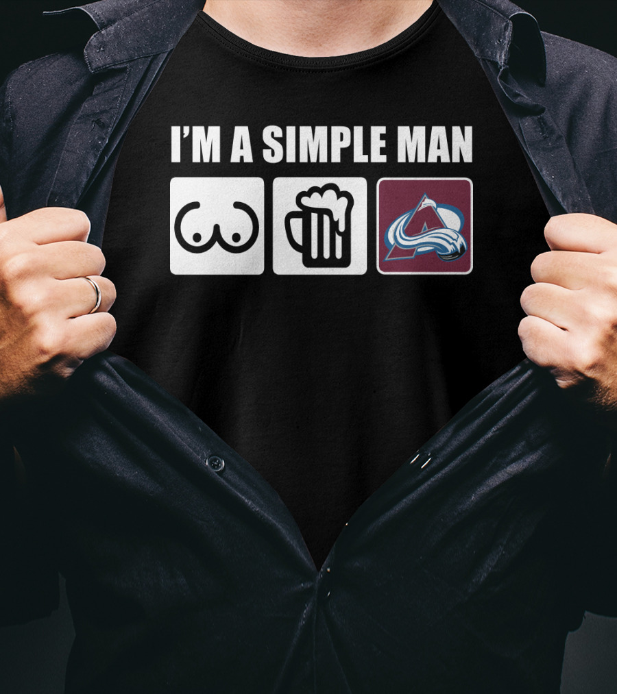 I'm A Simple Man Avalanche Beer Hockey T-Shirt