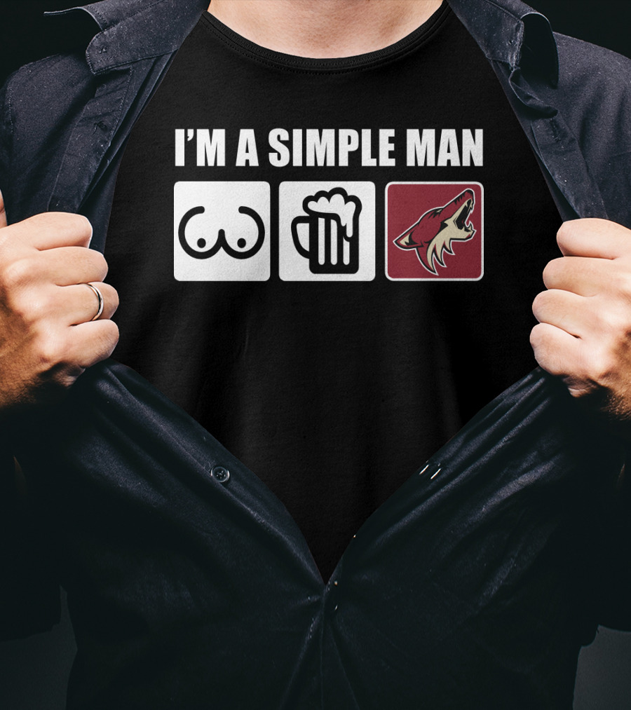 I'm A Simple Man Coyotes Beer Hockey Fan T-Shirt