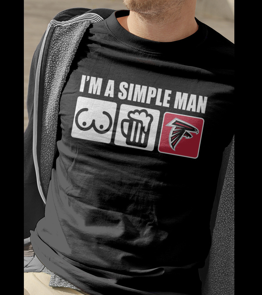 I'm A Simple Man Falcons Football Beer And Basics Fan T-Shirt