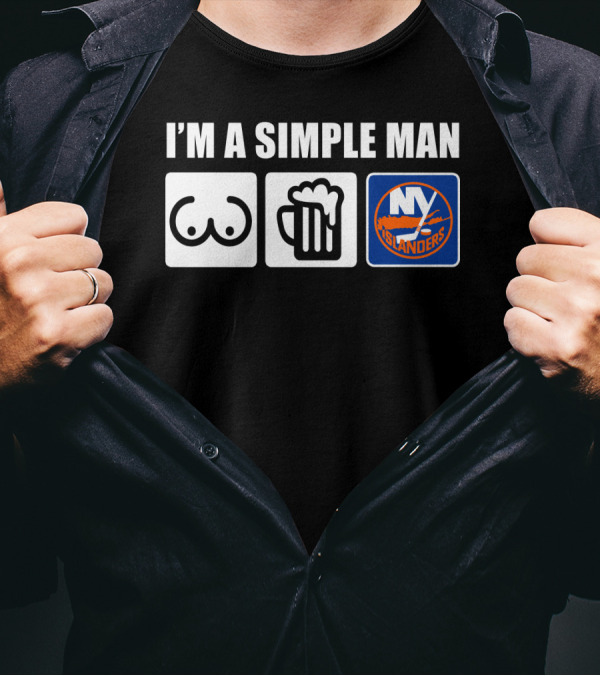 I'M A SIMPLE MAN NY ISLANDERS BEER ICONS T-Shirt