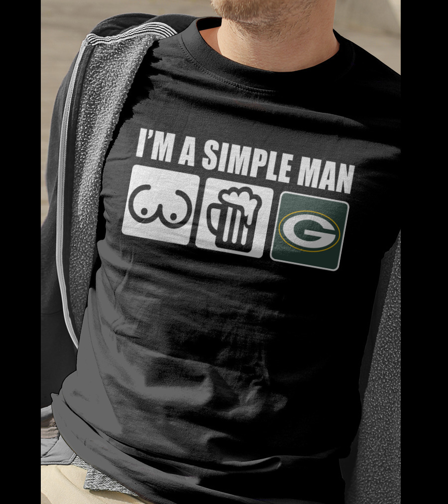 I'm A Simple Man Beer Packers Logo Icons T-Shirt