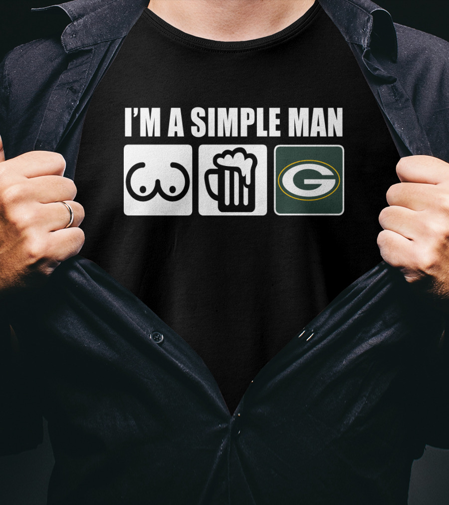 I'm A Simple Man Beer Packers Logo Icons T-Shirt