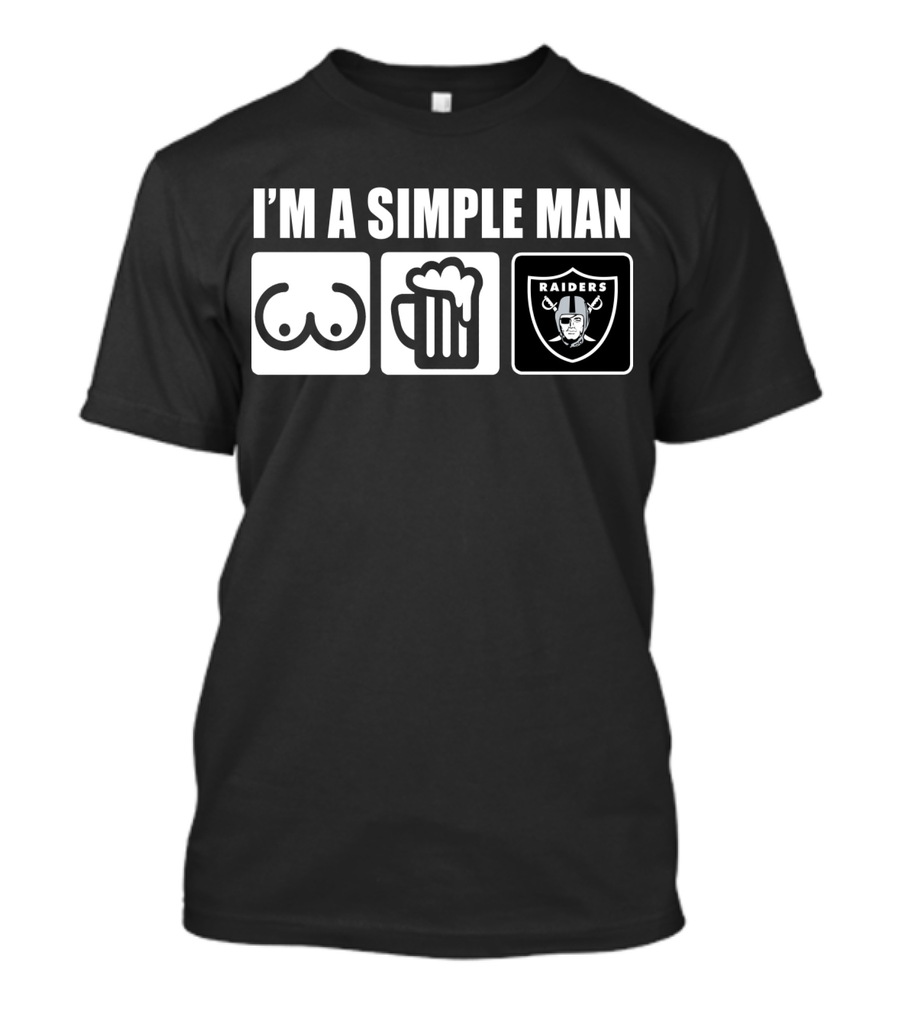 I'm A Simple Man Raiders Beer And Chest Icons T-Shirt