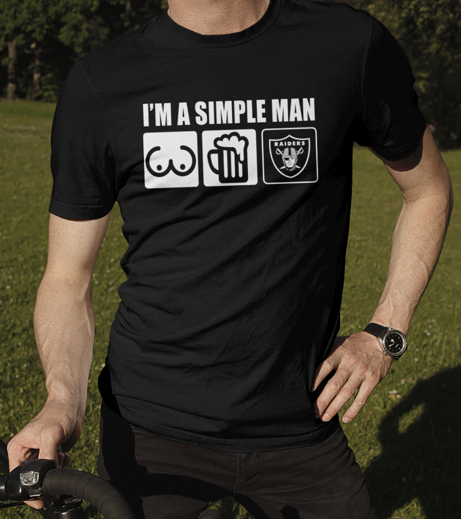 I'm A Simple Man Raiders Beer And Chest Icons T-Shirt