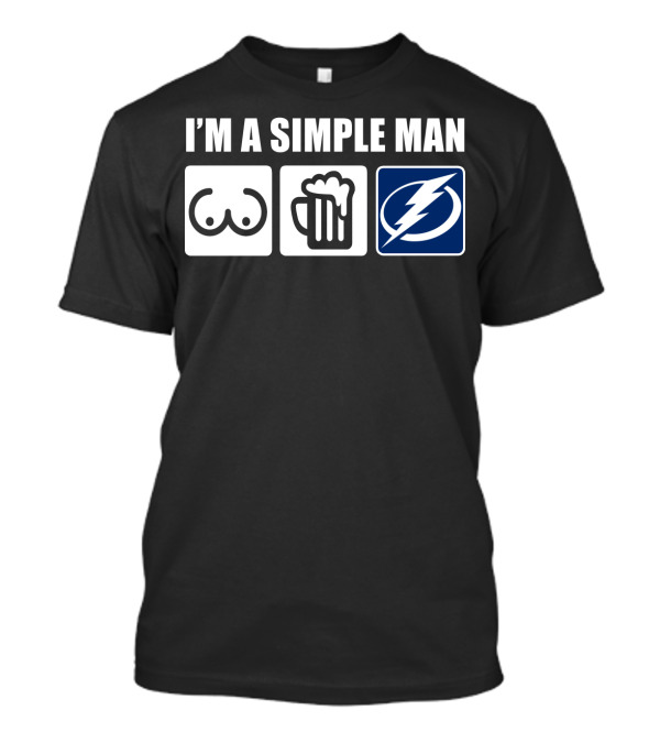 I'M A SIMPLE MAN BEER LIGHTNING BOLTS T-Shirt