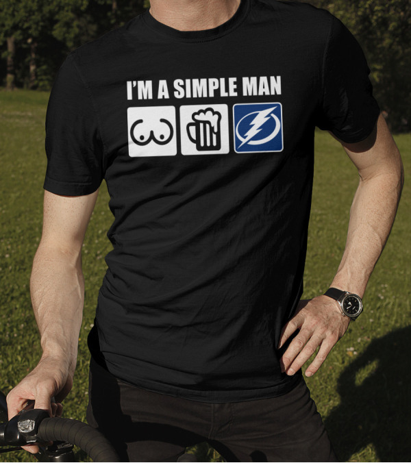 I'M A SIMPLE MAN BEER LIGHTNING BOLTS T-Shirt