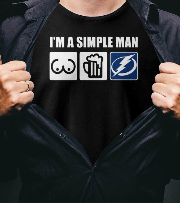 I'M A SIMPLE MAN BEER LIGHTNING BOLTS T-Shirt