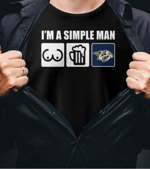 I'M A SIMPLE MAN BEER HOCKEY PREDATORS T-Shirt